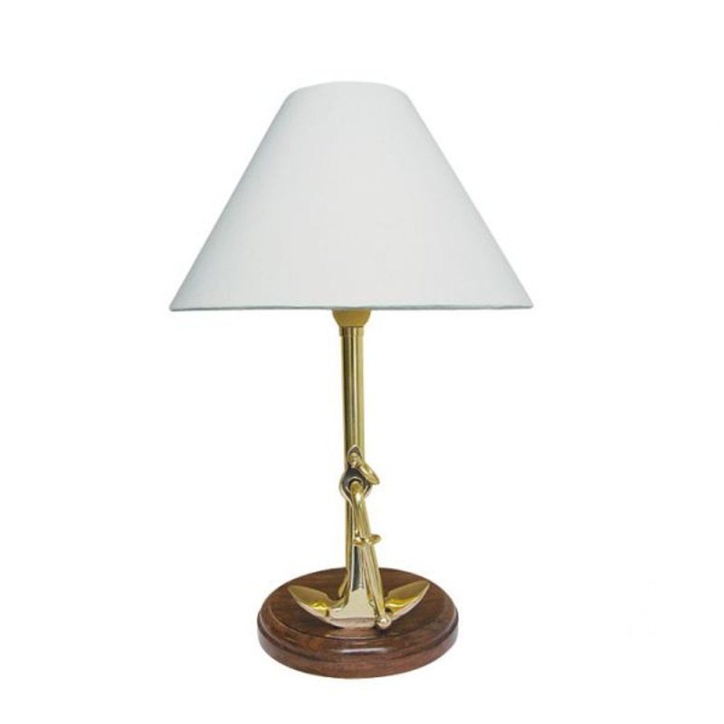 Maritime Tischlampe, Stockanker Lampe, Schirmlampe, Lampe mit Anker 39 cm