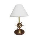 Tischleuchte, Lampe, Maritime Tisch Lampe mit Steuerstand und Steuerrad 39 cm