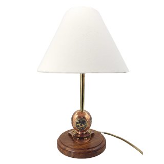 Tischlampe, Tischleuchte mit kleinem Taucherhelm, Maritime Schirm Lampe