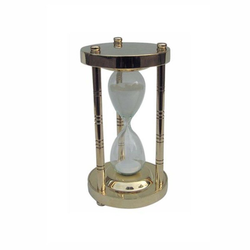 Sanduhr, Glasenuhr, maritimes Stundenglas, Läuferuhr Messing 3 Minuten