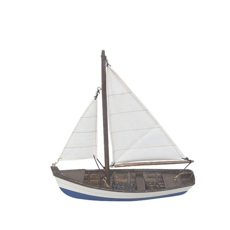 Holsteiner Fischerboot, Segel Fischer, Segelboot, Modellschiff aus Holz