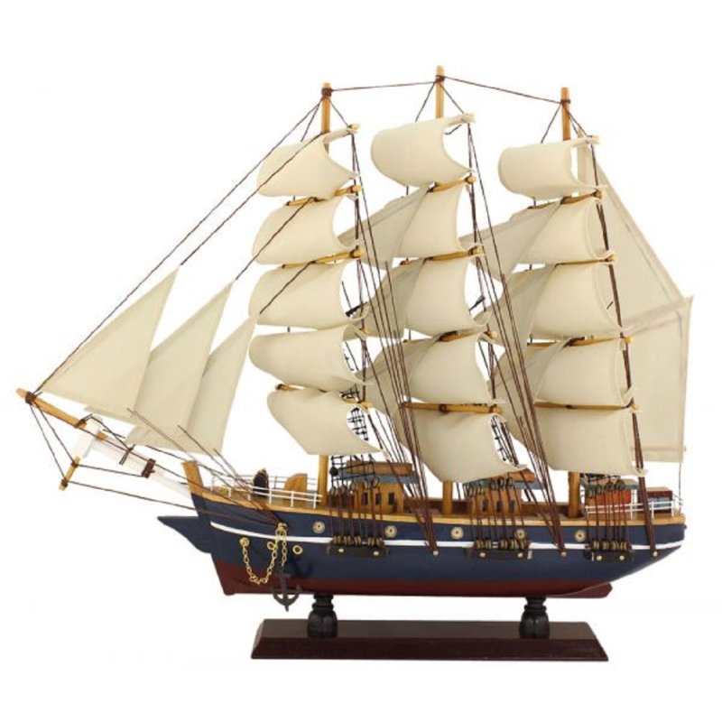 Modell Segelschiff 3 Mast Bark voll getakelt, Fracht Segelschiff