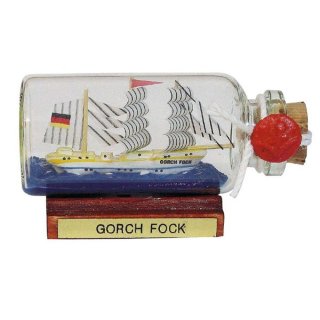 G4236 Flaschenschiff "Gorch Fock" Buddelschiff 16 cm Maritime Deko 