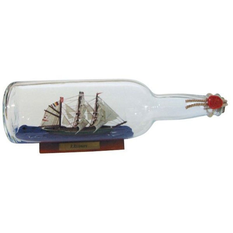 Buddelschiff, Flaschenschiff Rickmer Rickmers in der Rum Flasche 29 cm