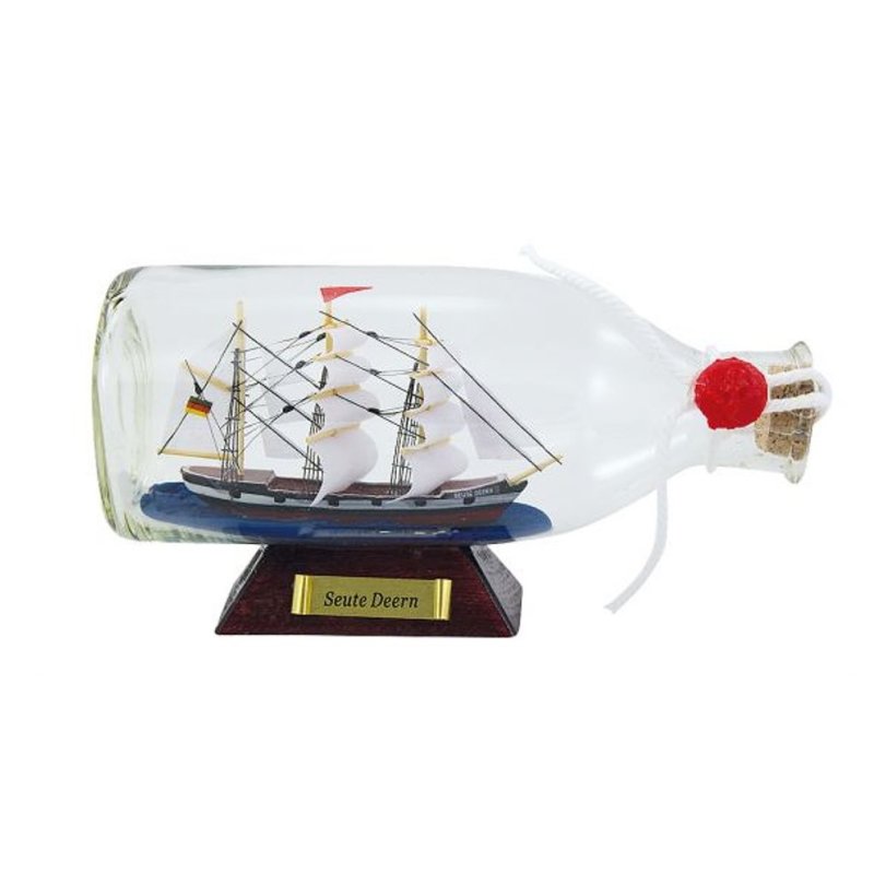 Buddelschiff, Flaschenschiff Seute Deern, Segelschiff Flasche 16 cm