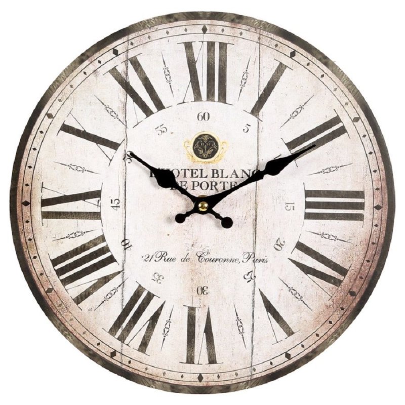 Gammelige Wanduhr, rustikale Landhaus Uhr im Antik Design 28 cm