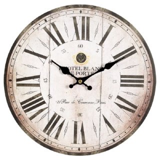 Wanduhr, Vintage Küchenuhr, Landhaus Uhr im Antik Design Ø 28 cm
