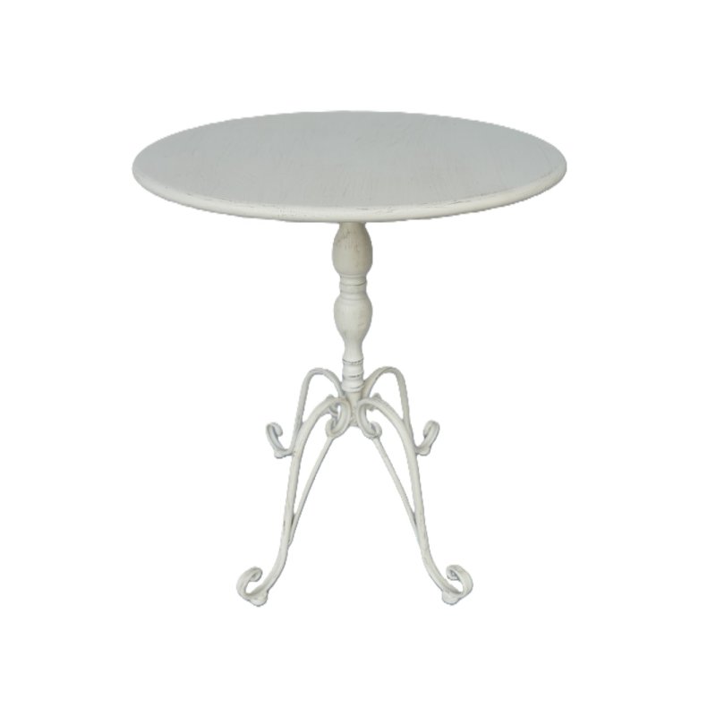 Gartentisch, Tisch, Nostalgie Gartenmöbel, Beistelltisch Eisen, Weiß, 60 cm