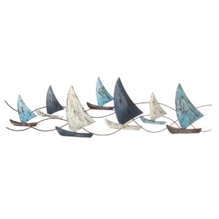 Segelschiffe, Wandbild Segelboote, Wanddeko, Wandobjekt, Wandhänger aus Metall