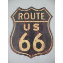 Blechschild, Reklameschild US Route 66 Blau, Motorroad...