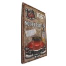 Blechschild, Reklameschild Route 66 Mother Road, 3D Optik, Auto Schild, 40x25 cm