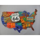 Blechschild, Reklameschild Route 66, US Landkarte,...