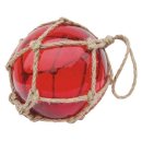 Fischernetz Kugel, Fischerkugel aus Glas im Netz, Rot...