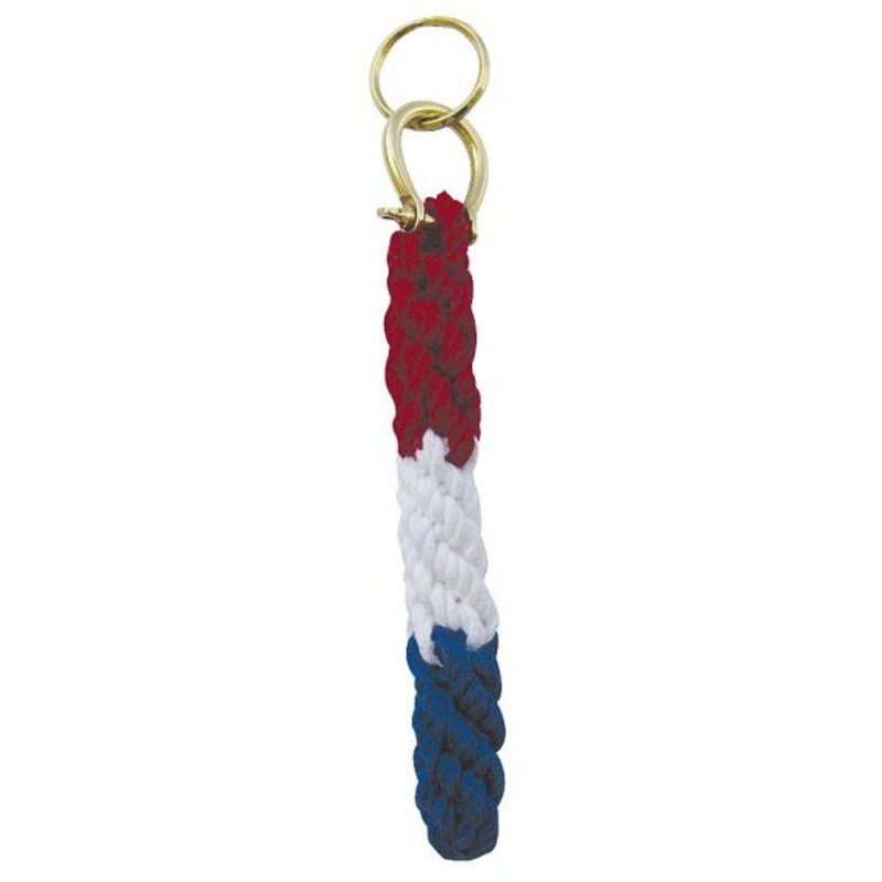 Glockenbändsel Tricolore, Bändsel mit Schäkel, Maritimer Schlüsselanhänger 17 cm