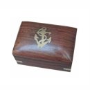 Maritime Holzbox mit eingelegtem Messing Anker, Box aus...