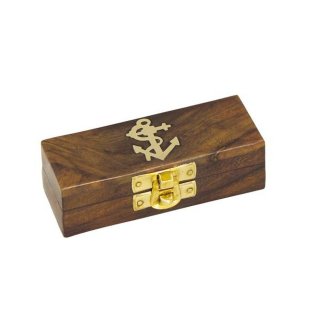 Maritime Holzbox, Leerbox, Box aus edlem Holz mit Messing...