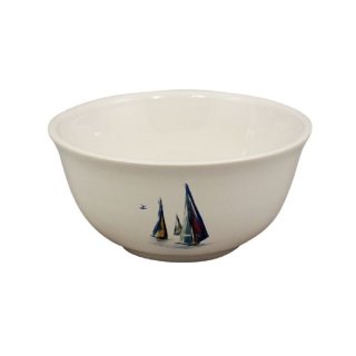 Salatschale, Suppen Schüssel, Maritime Keramik Schale mit Segelbooten 15 cm