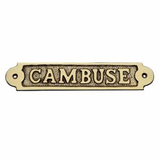 Türschild "Cambuse", Maritimes Kabinen, Kajüten Schild, massiv Messing