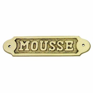 Türschild "Mousse", Maritimes Kabinen, Kajüten Schild, massiv Messing