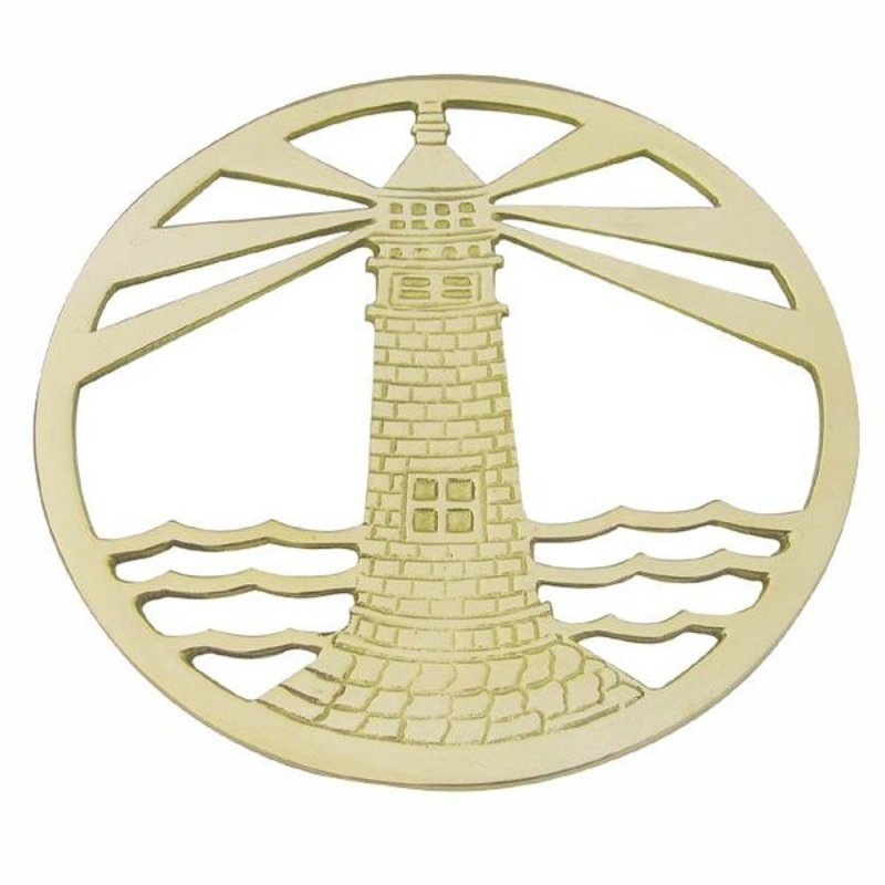 Messing  Untersetzer Topfuntersetzer   Stil  18 cm Stövchen Leuchtturm nautisch