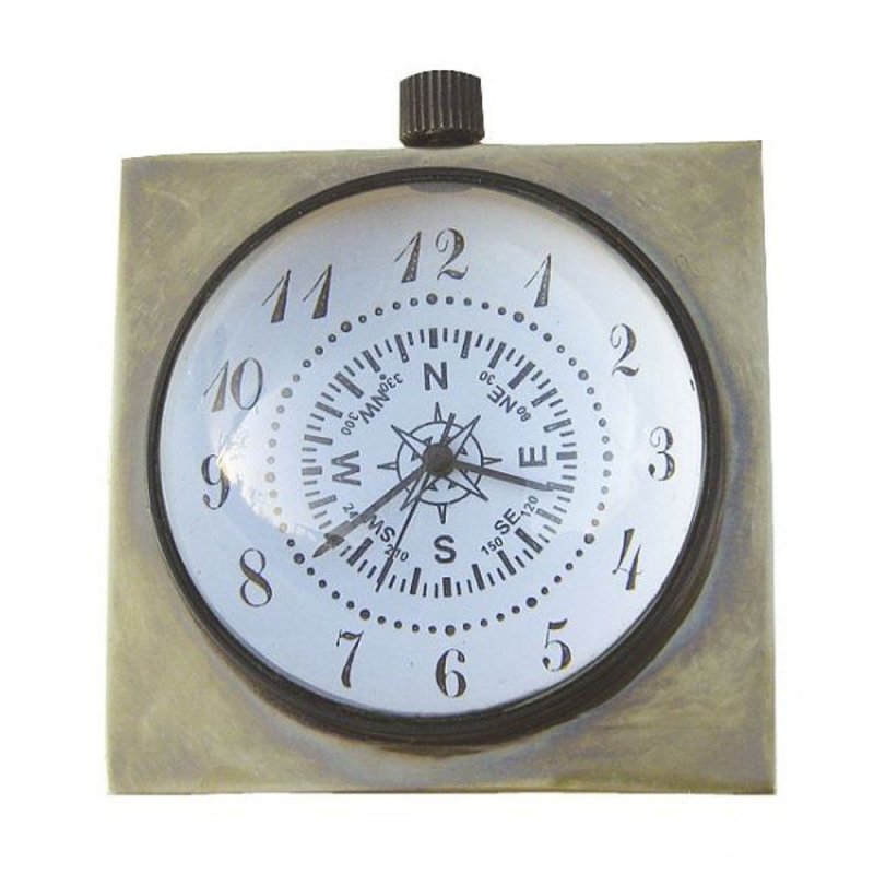 Glaskugel-Uhr, Lupenuhr, Retro Taschenuhr in Glaskugel im Maritime Stil