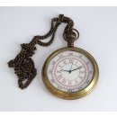 Taschenuhr mit Kette, Kapitäns- Uhr, Nostalgie aus Altmessing in der Holzbox