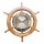 Marine Wanduhr, Bullaugen Uhr im Steuerrad aus Messing und Holz 62 cm