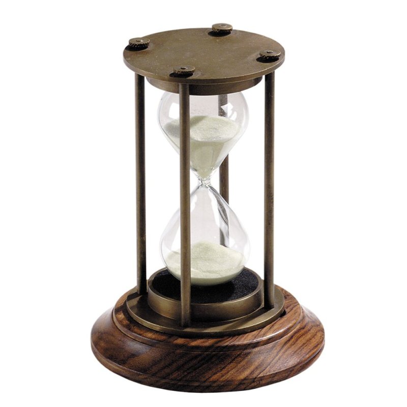 Maritime Glasenuhr, 30 Minuten Stundenglas, Sanduhr, Bronze und Edelholz