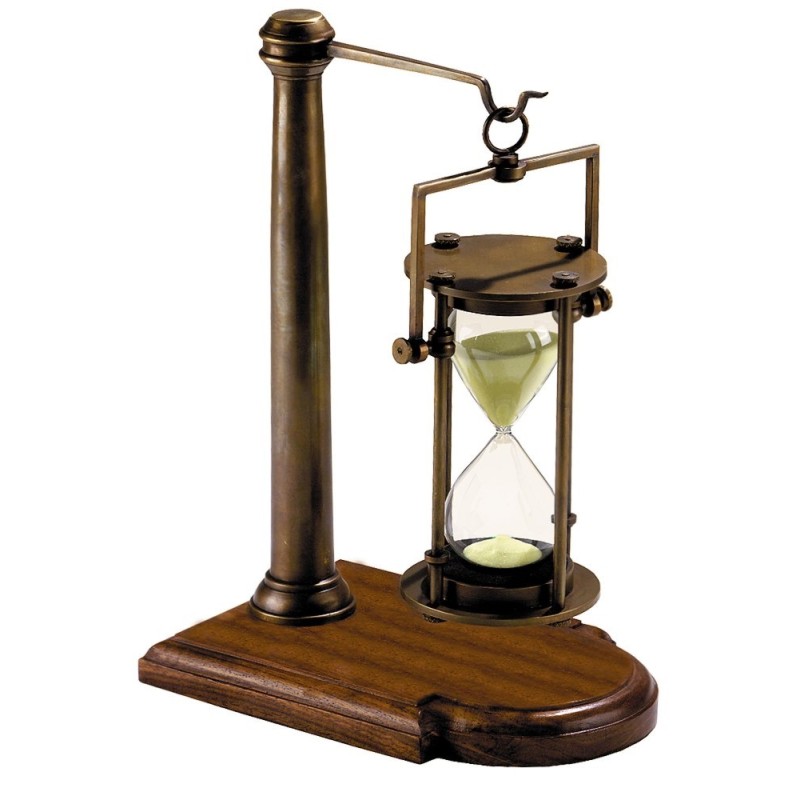 Große Glasenuhr, Sanduhr 30 Minuten Stundenglas in kardanischem Stativ