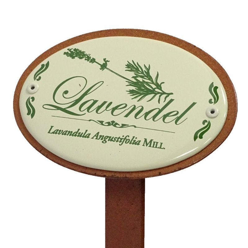 Kräuterschild Kräuterstecker Emaille, Lavendel, Garten Stecker 50 cm