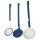 Emaille Löffelgarnitur, Küchenhelferset, Kellengarnitur, Emaille weiß- blau