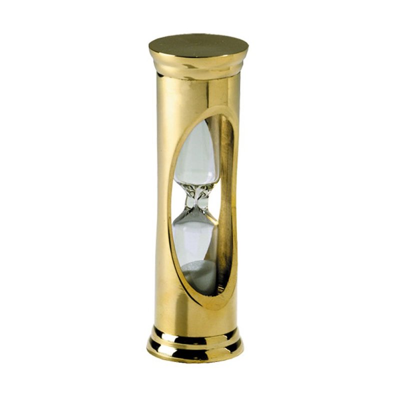 Nautische Sanduhr Glasenuhr, 3 Minuten Stundenglas auch Läuferuhr Messing