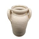 Henkelvase, Crackle Keramik Vase, Blumenvase, rustikale Garten Amphore 30 cm