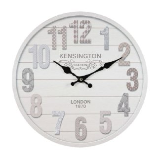 Wanduhr, Vintage Küchenuhr Kensington, Landhaus Wanduhr, Romantik Uhr Ø 28 cm