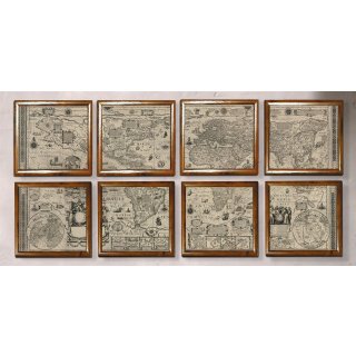 Renaissance Weltkarte, die Alte Welt auf 8 Luxus Blättern...
