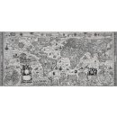 Renaissance Weltkarte Historische Karte auf 8 Blättern, montiert 160 x 75 cm