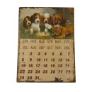 Magnetkalender mit Hundewelpen, Blechschild Hunde,...