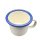 Emaille Tasse, Henkelbecher, Kaffeetasse, Kinder Becher Creme- Blau 6 cm