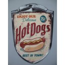 Blechschild, Reklameschild Hot Dogs Best in Town Gastro...