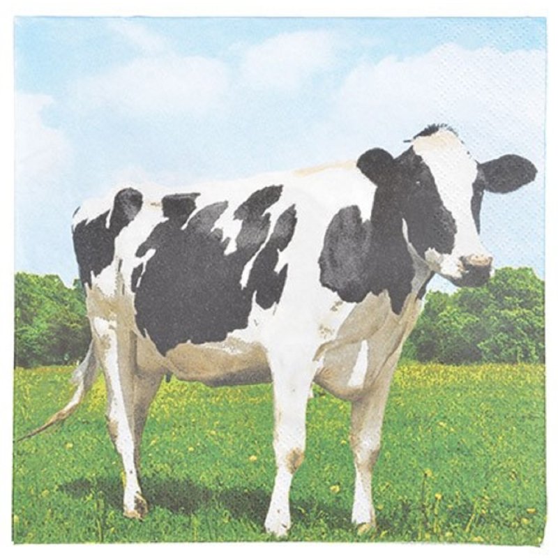 20 Servietten mit Kuh, Kühe auf dem Bauernhof 33 x 33 cm