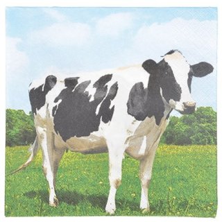 20 Servietten mit Kuh, Kühe auf dem Bauernhof 33 x 33 cm