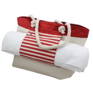 Strand-Tasche mit Badetuchhalter, maritime Strandtasche...