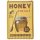 Blechschild gewellt, Wandschild Honig, Honey for sale Reklameschild 40x30 cm