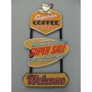 Blechschild, Reklameschild Superior Coffee Welcome,...