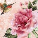 20 Servietten Kolibris und Rosen, romantische Rosen...