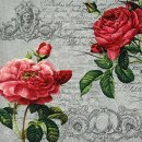20 Servietten, Rosen Blüten auf Briefpapier, Barock...