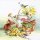20 Servietten, Ostern, Häschen mit Kanne und Frühlingsblumen 33x33 cm