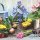 20 Servietten, Frühlings Szene Zwiebelblüher auf dem Pflanztisch 33x33 cm