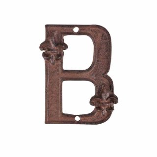 Gründerzeit Hausnummer Nr.B aus Gusseisen, Antiker Buchstabe B