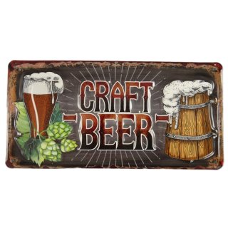 Blechschild, Reklameschild Craft Beer, Kneipen Wandschild 15x30 cm